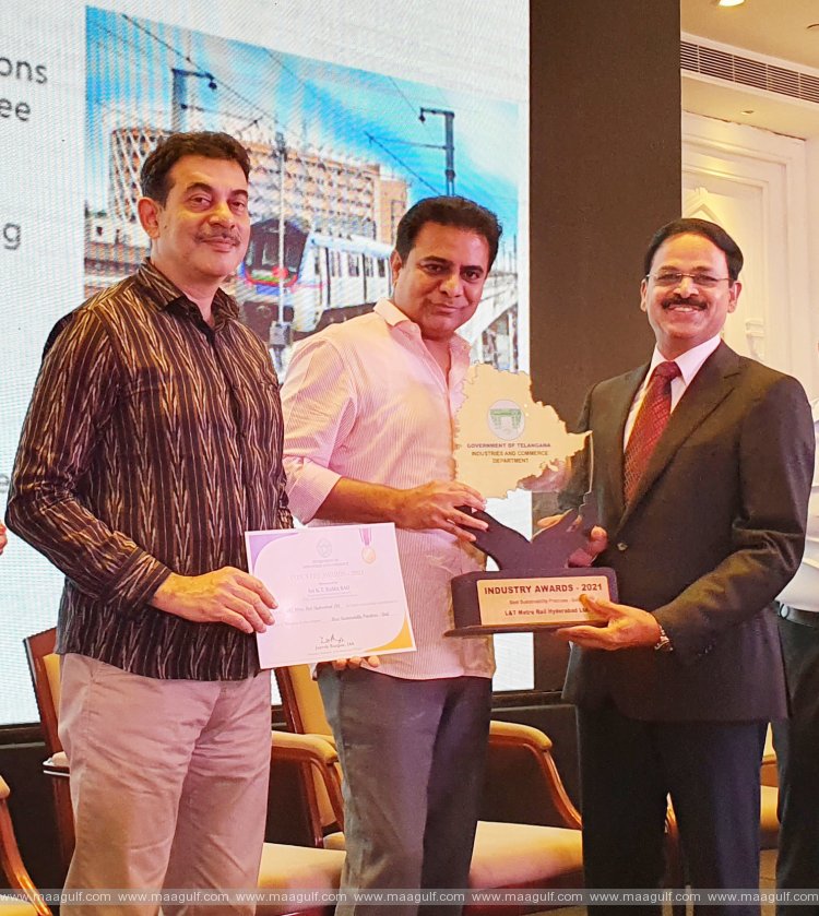 బెస్ట్‌ సస్టెయినబిలిటీ ప్రాక్టీసెస్‌ విభాగంలో గోల్డ్‌ అందుకున్న ఎల్‌&టీ మెట్రో రైల్‌